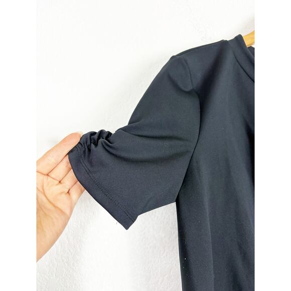 Rachel Parcell Black Draped Interlock Minidress Size Large NWT Cocktail Stretch - Picture 9 of 13